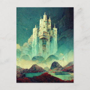 Cartão Postal Arte de Fantasia do Castelo Misterioso
