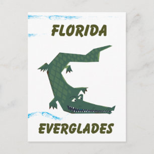 Cartão Postal Arte de férias de jacaré dos Everglades da Flórida
