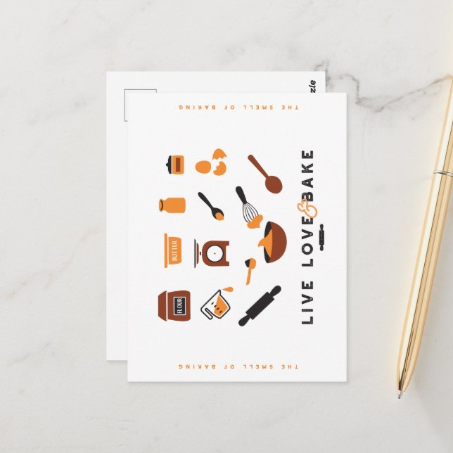 Cartão Postal Arte De Ferramentas De Baking De Fácil (Frente/Verso In Situ)