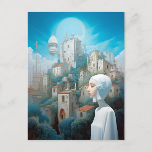 Cartão Postal Arte de Ficção Científica de Cidade Futurista