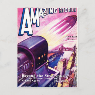 Cartão Postal Arte de Ficção Científica Vintage Viagem Espacial 