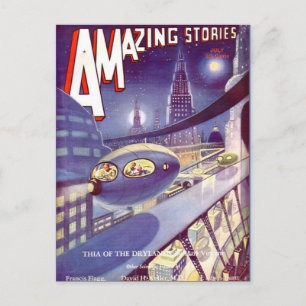 Cartão Postal Arte de Ficção Científica Vintage Viagem Espacial