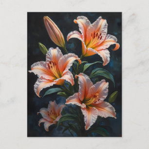 Cartão Postal Arte de Flor de Lírio Elegante – Impressões Premiu
