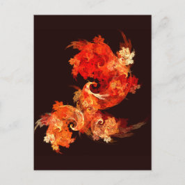 Cartão Postal Arte de Fogo Dançante Moderno Fractal Abstrato