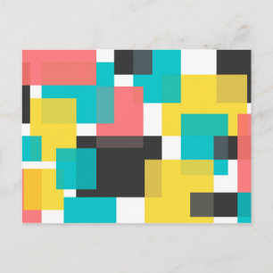 Cartão Postal Arte de forma geométrica urbana colorida, legal e