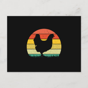 Cartão Postal Arte de Frango Frango Retro Vintaage