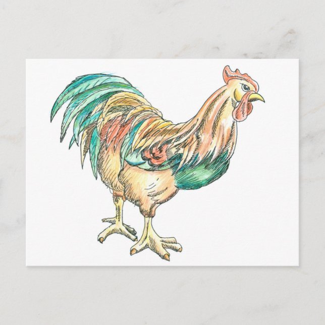 Cartão Postal Arte de Galo (Frente)