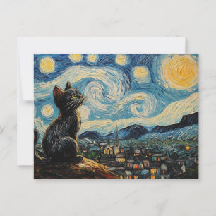 Cartão Postal Arte de gato