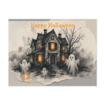 “Arte de Halloween com Brilho de Fantasma em Casa 