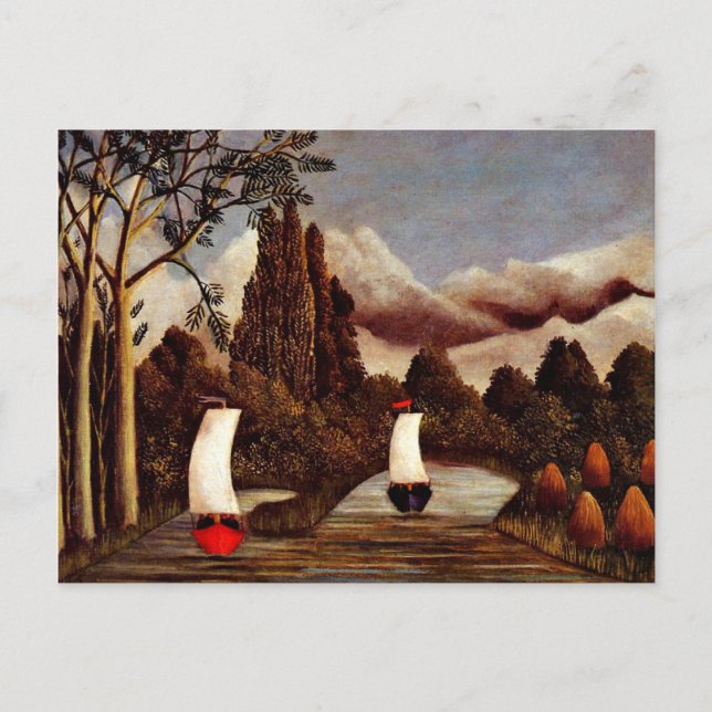 Cartão Postal Arte de Henri Rousseau: As Margens do Oise (Frente)