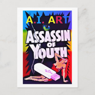 Cartão Postal Arte de I.A. - Assassino da Juventude