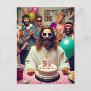 Cartão Postal Arte de IA engraçada Feliz Aniversário Jesus
