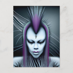 Cartão Postal Arte de IA Híbrido Humano Alien Distópico Etéreo