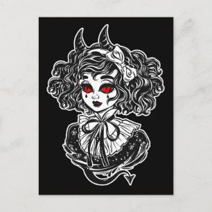 Cartão Postal Arte de Ilustração de Bruxa Salem