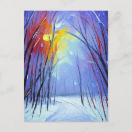 Cartão Postal Arte de Inverno Bonito
