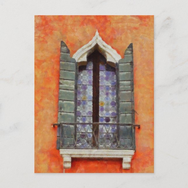 Cartão Postal Arte de Janela Renascentista (Frente)