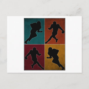 Cartão Postal Arte de jogador de futebol americano retrô