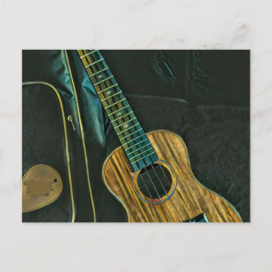 Cartão Postal arte de jogador de guitarra de rock retrô