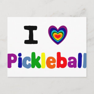 Cartão Postal Arte de Letras Coloridas de Pickleball Divertidas