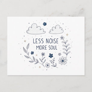 Cartão Postal Arte de Linha Citação Alma Floral Caprichosa
