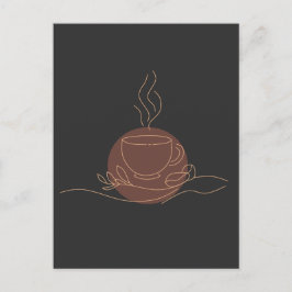 Cartão Postal Arte de linha de café minimalista - amante de café