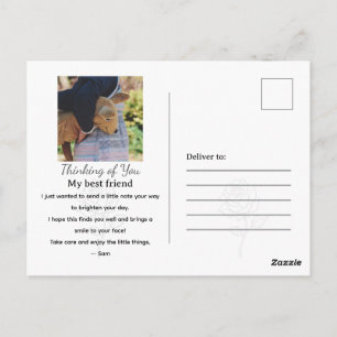 Cartão Postal Arte de Linha de Rosa Minimalista Floral Elegante 