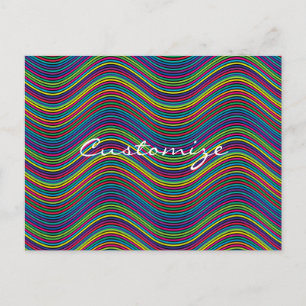 Cartão Postal Arte de linha ondulada de Abstrato legal Thunder_C