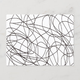 Cartão Postal Arte de linhas brancas e pretas