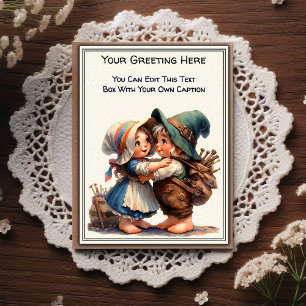 Cartão Postal Arte de Livro de Histórias com Sentimento Diariame