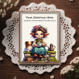 Cartão Postal Arte de Livro de Histórias com Sentimento Diário C