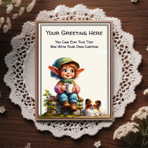 Cartão Postal Arte de Livro de Histórias de Sentimento Diário Ca