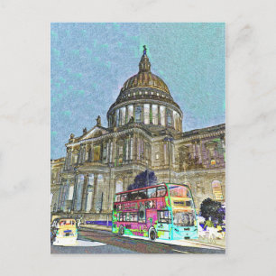 Cartão Postal Arte de Londres da catedral de St Paul