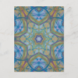 Cartão Postal Arte de Mandala Abstrato Colorido Único P35C