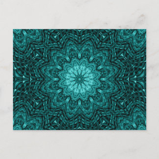 Cartão Postal Arte de mandala azul bonito