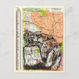Cartão Postal Arte de Mapa de Idaho