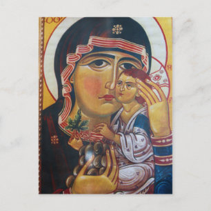 Cartão Postal Arte de Maria Mãe e Jesus