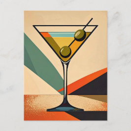 Cartão Postal Arte de Martini com Bloco de Cores Modernista de M