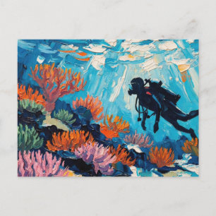 Cartão Postal Arte de mergulho (#2) pintura a óleo