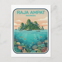 Arte de mergulho no recife de coral vintage Raja A