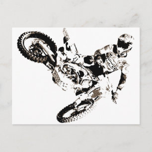 Cartão Postal Arte de Motocross Esporte Motocicleta Pop