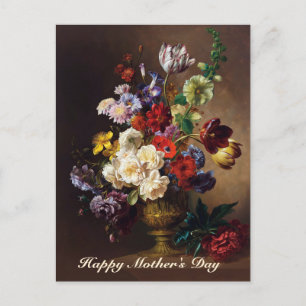 Cartão Postal Arte de Natureza Morta Clássica Elegante de Mestre