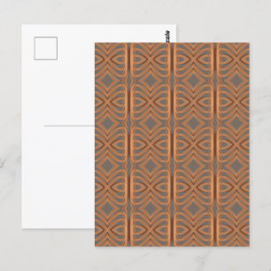 Cartão Postal Arte de Padrão Abstrato com Faixas Tribais em Tons
