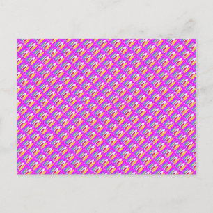 Cartão Postal Arte de padrão oval em cores mistas brilhante mod