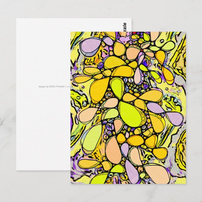 Cartão Postal Arte de Padrão Pintado à Mão e Digitalmente 13 (Frente/Verso)