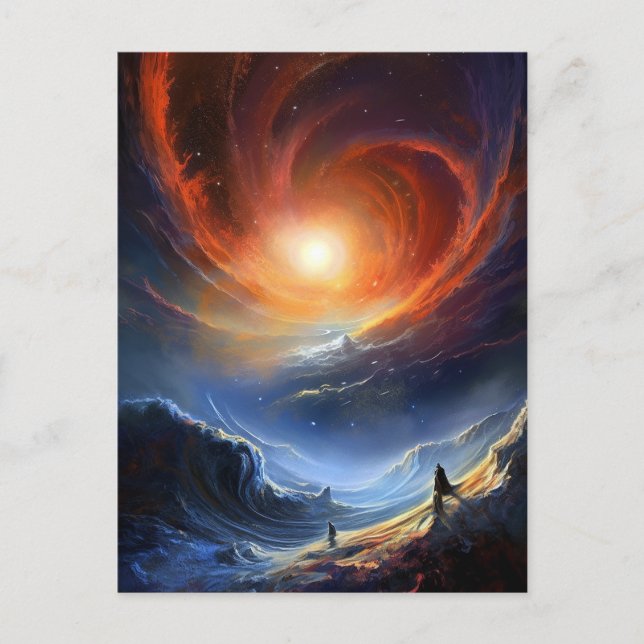 Cartão Postal Arte de Paisagem Científica Externa (Frente)
