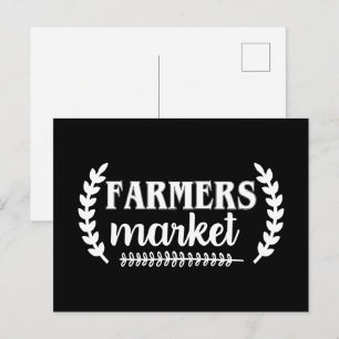 Cartão Postal Arte de palavras divertidas do mercado de agricult