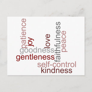 Cartão Postal Arte de Palavras do Fruto do Espírito
