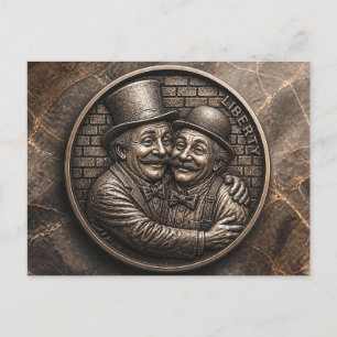 Cartão Postal Arte de Palhaços em Nickel de Vagabundo de 1937