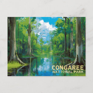 Cartão Postal Arte de Pântano do Parque Nacional Congaree