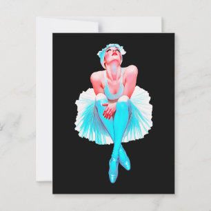 Cartão Postal Arte de Parede Bailarina Elegante – Dança de Balle